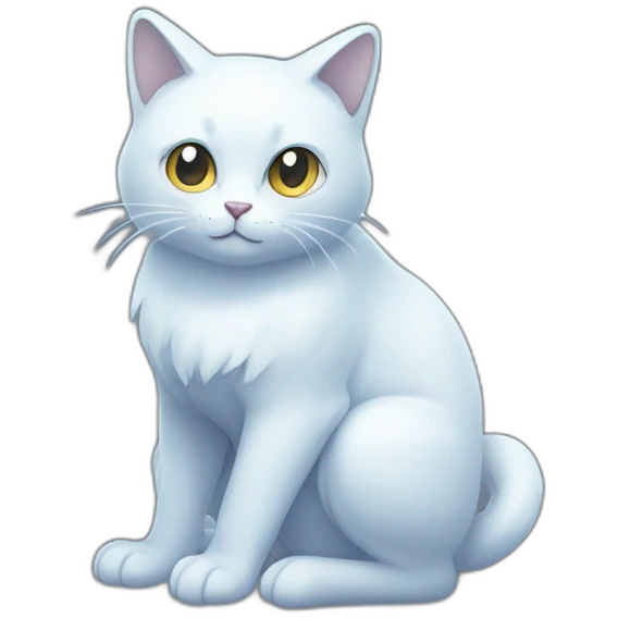 Sitting-bicolor-face-cat-ghost-type-pokemon emoji