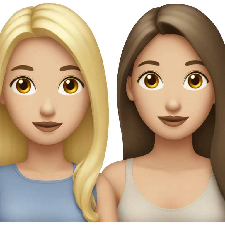 1 blonde girl and 2 brunette girls emoji