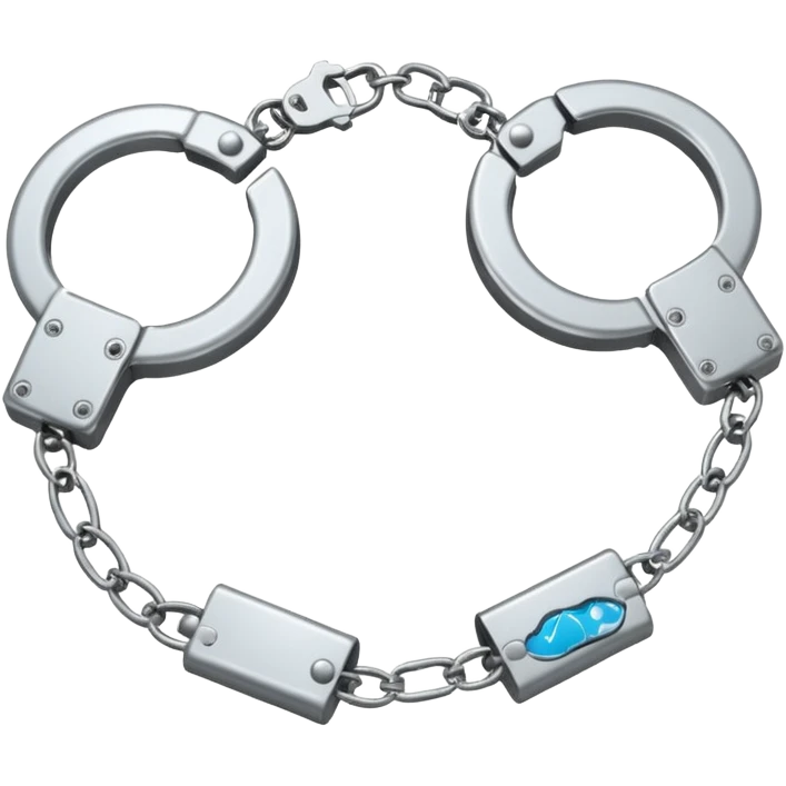 cracking handcuffs with little effects of cracks with 4k minimalistic emoji