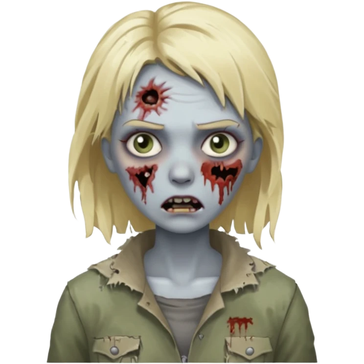 Mulher zumbi de cabelo loiro emoji