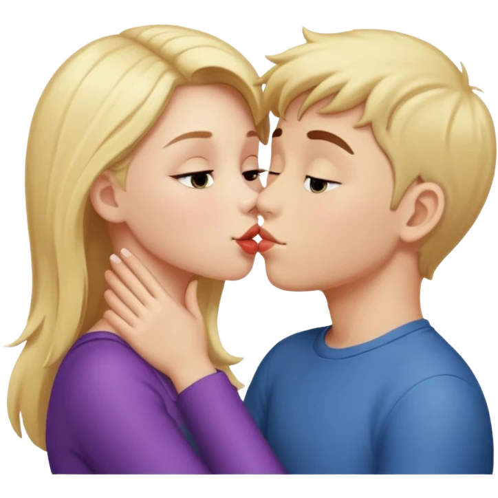 Girl kissing boy emoji