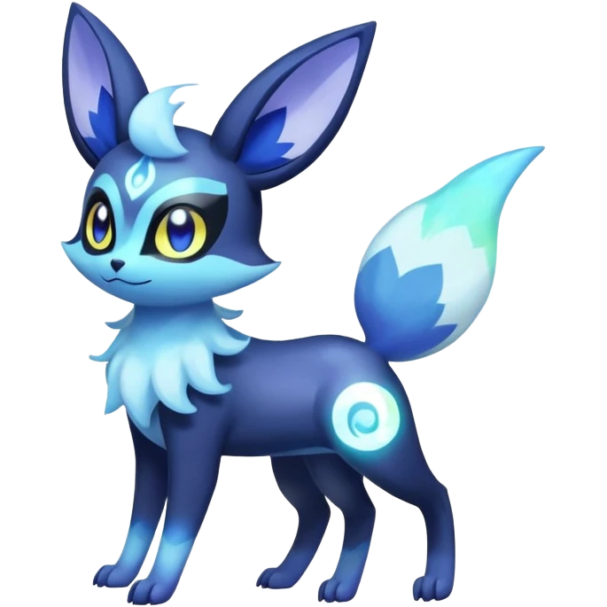Nebulae Noibat-Meowstic-Umbreon-Fakémon-hybrid-creature (full body)  emoji