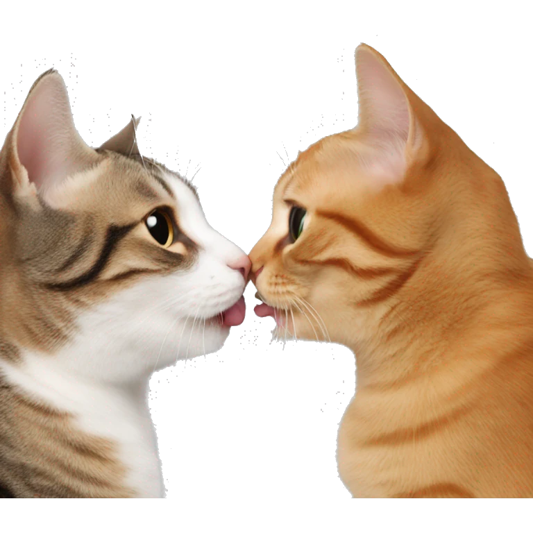 cat kisses cat emoji