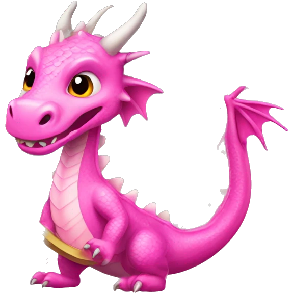 Pink dragon with mirror emoji