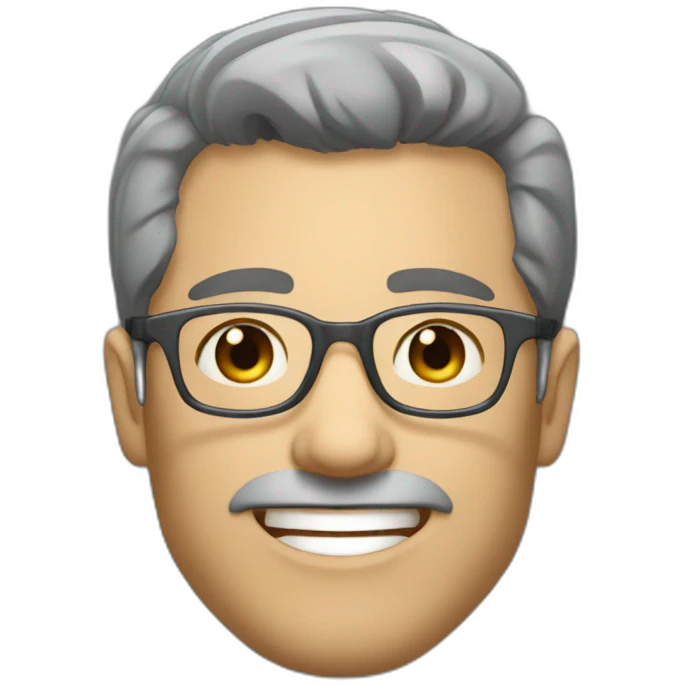 men glasses dark greyhair no facial hair mid 30 emoji