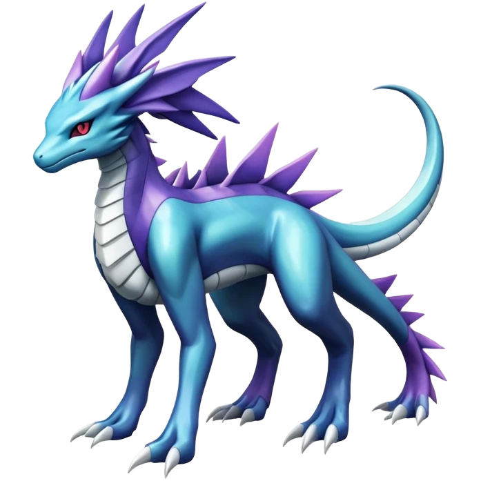  cool edgy shiny colorful Suicune-Dialga-Reptile full body emoji
