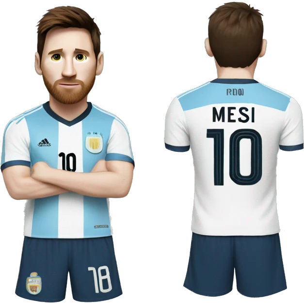 messi with argentina's t-shirt emoji