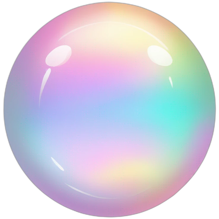 Pastel iridescent rainbow crystal circle orb border emoji