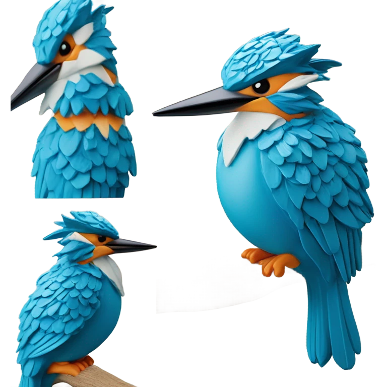 Kingfisher made of blue cheese emoji