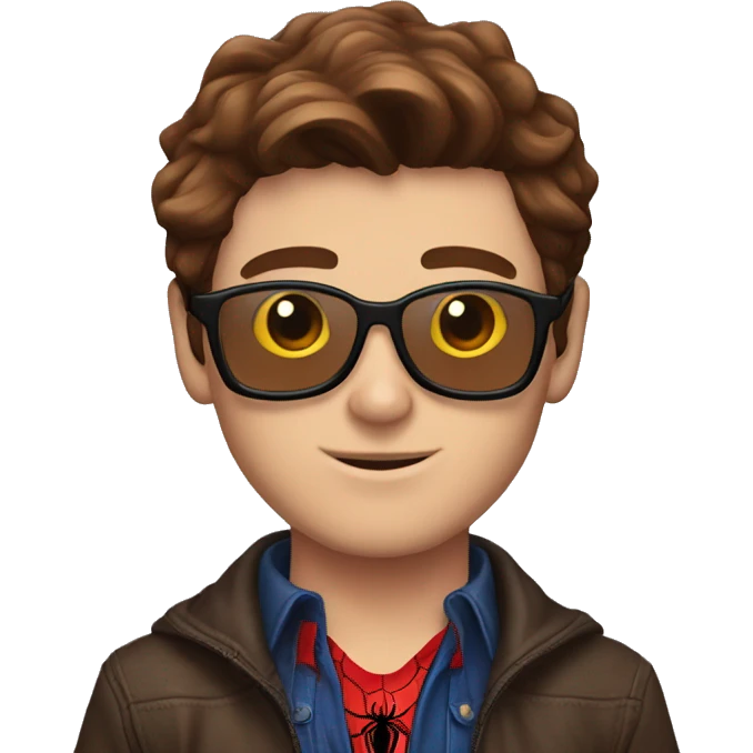 handsome brown hair spiderman head to toe  emoji