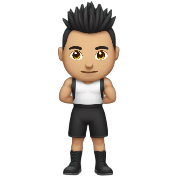 a beefy man with a black short mohawk emoji