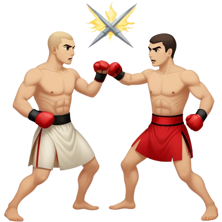 A georgian and a albanian in a fight emoji