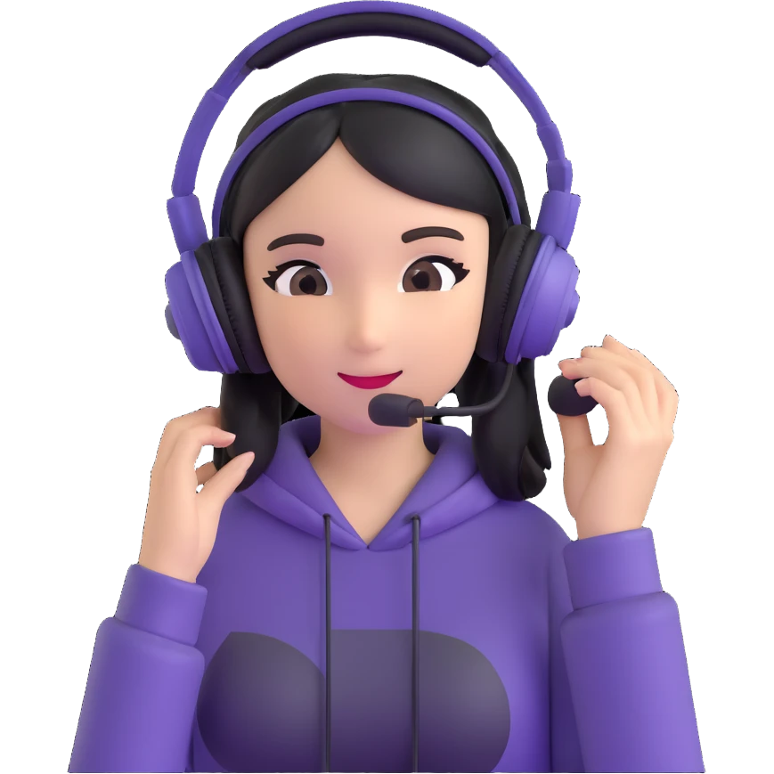 excited gamer girl in headphones emoji
