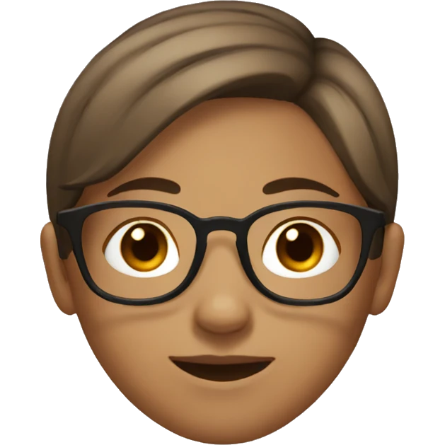 Girl with brown short hair and glasses  emoji