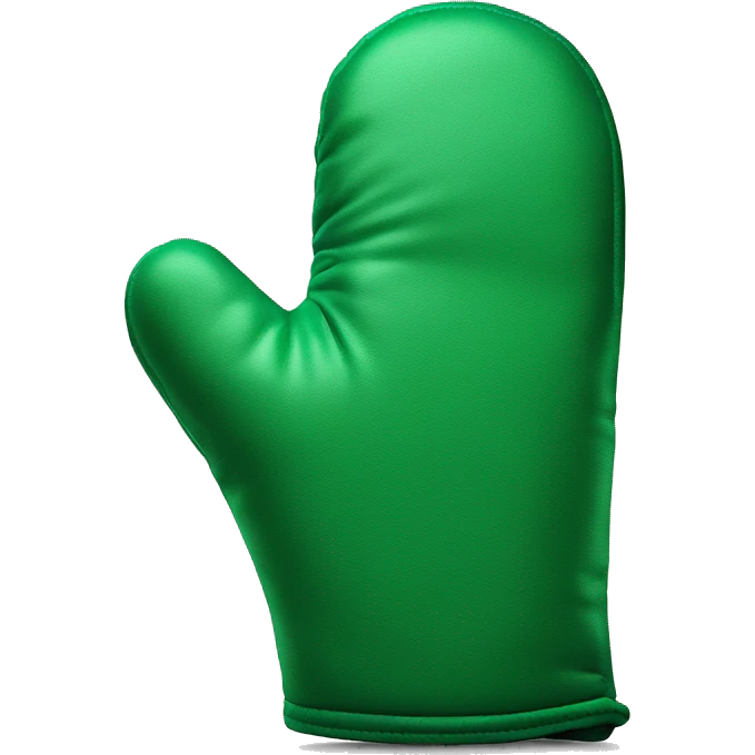 Realistic emerald green oven mitt emoji