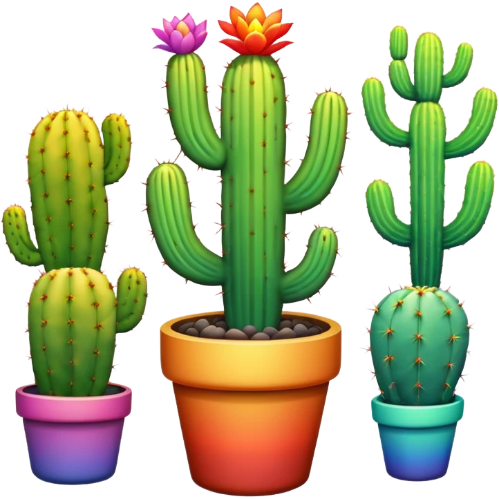 rainbow cactus with no spikes emoji