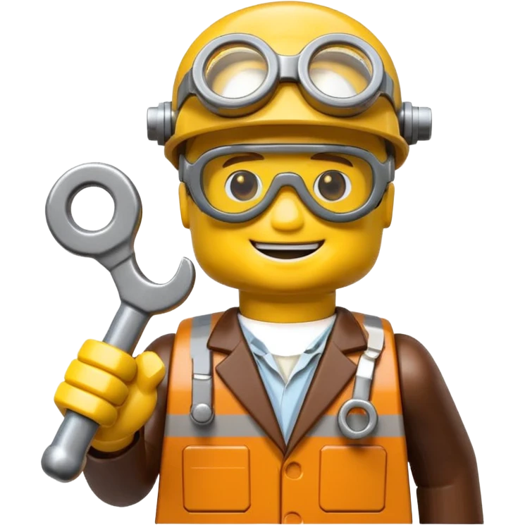 Steampunk Inventor yellow lego toy emoji