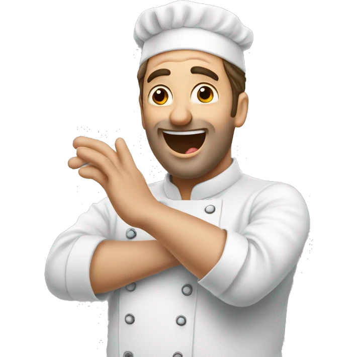 French guy gives cheff kiss with fingers emoji