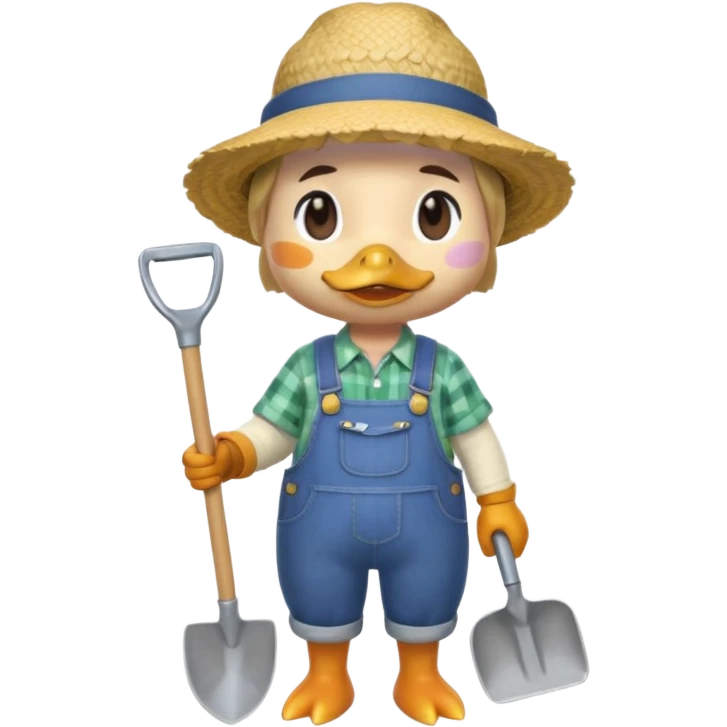 animal crossing character, the animal crossing duck farmer emoji