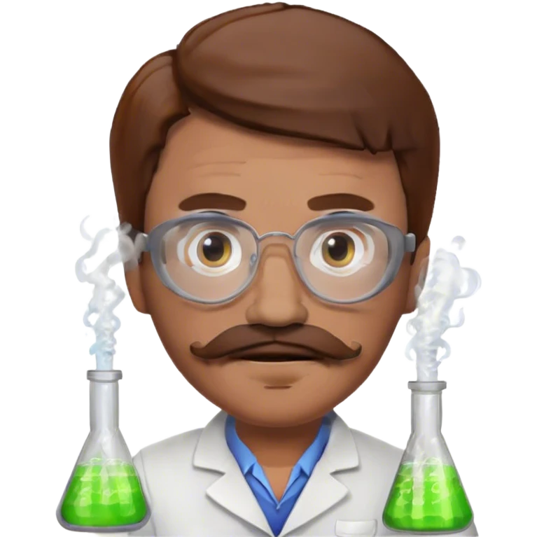 A mad scientist name Omni with a mustache and brown hair emoji
