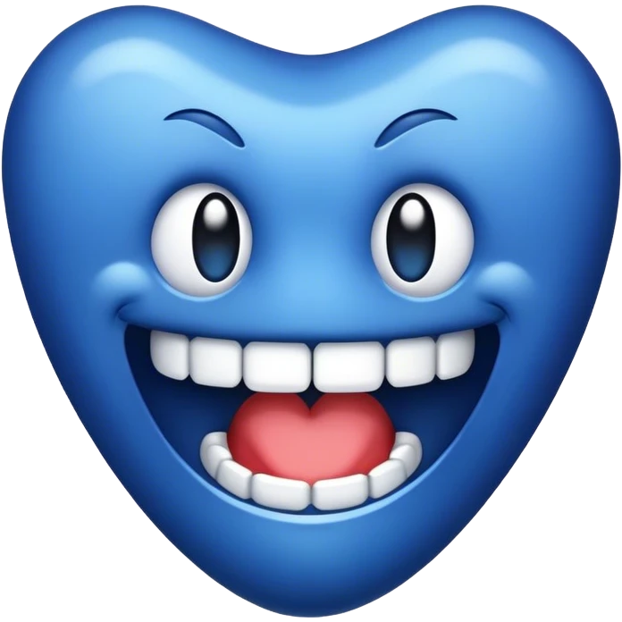 Plain dark blue tooth emoji