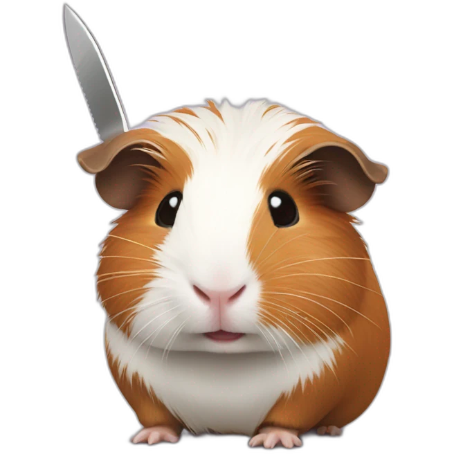 guinea pig with a kitchen knife emoji