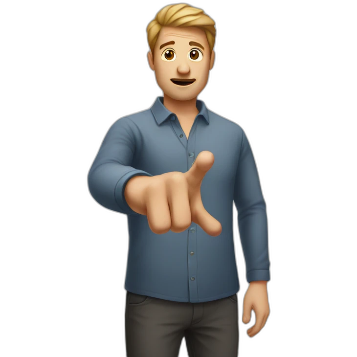 man with his hand out saying stop emoji