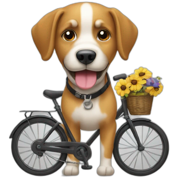 chien faisant du vélo emoji