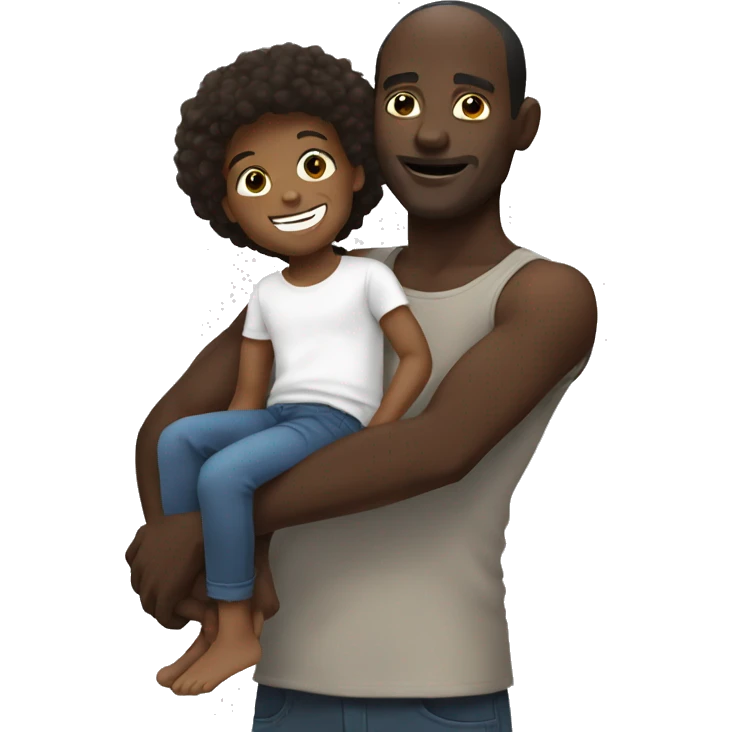 black man holding a child emoji