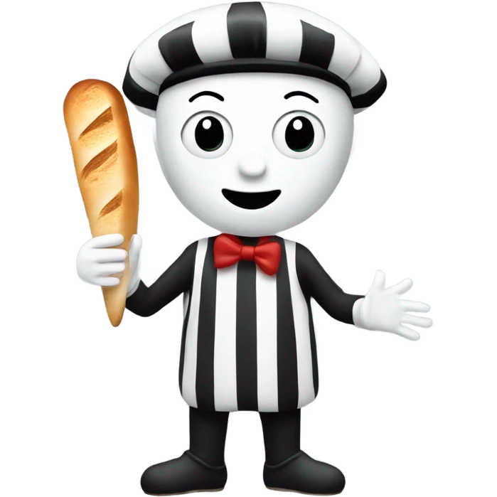 Mime holding a baguette emoji