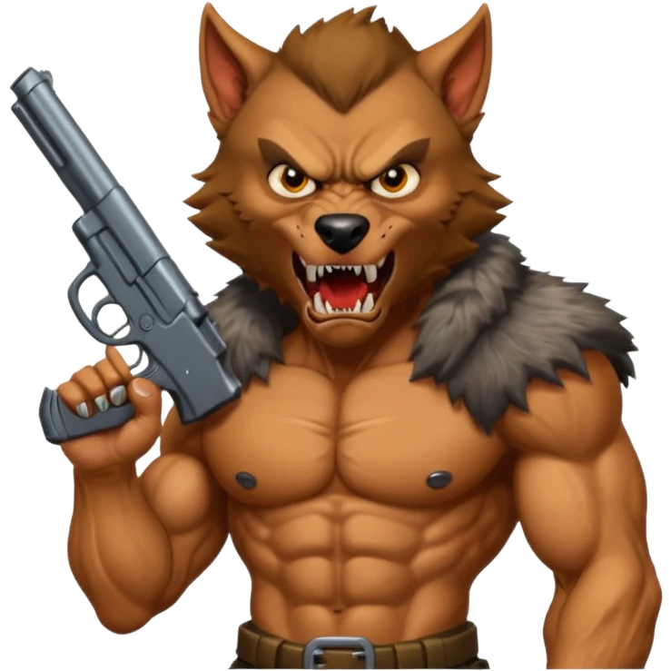 Werewolf with gun  emoji