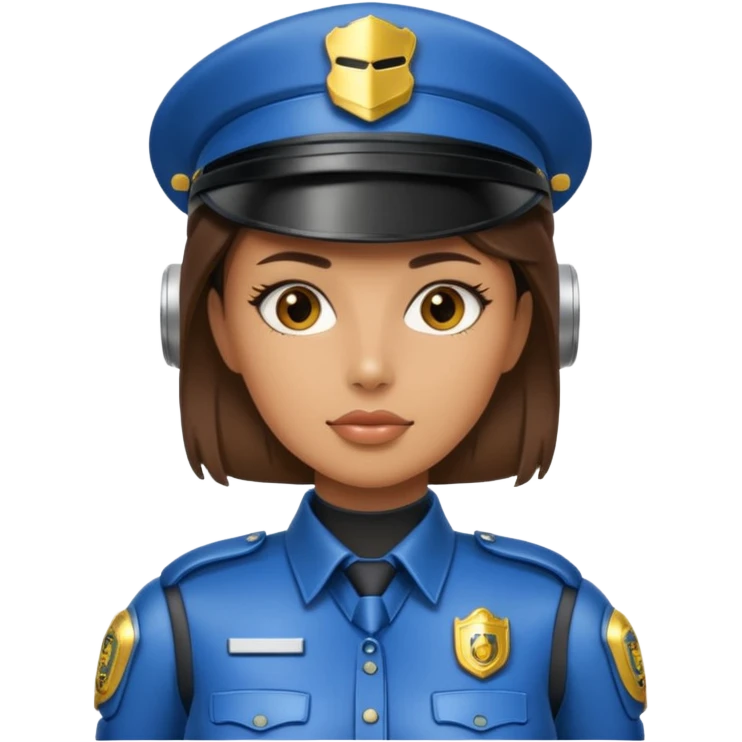 half robot cop woman emoji