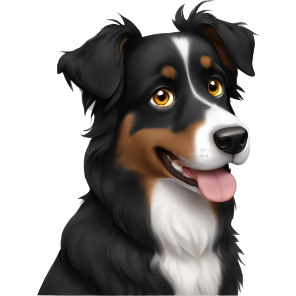 Black Australian shepherd with hazelnut eye color  emoji