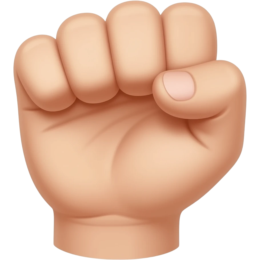 Make a hand like a fist with empty space in the inside, vertical, 90 degrees to the right emoji