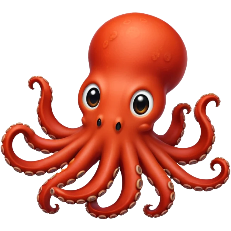 cute little octopus with red emoji