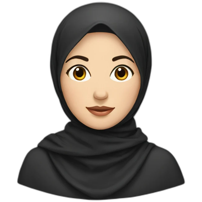 russian woman with black hair and headscarf emoji