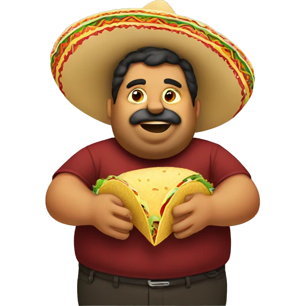Fat Mexican eating taco emoji