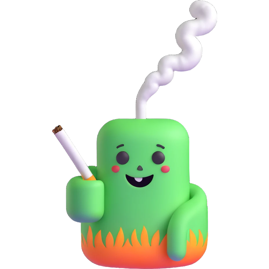 marshmallow OG character smoking weed emoji