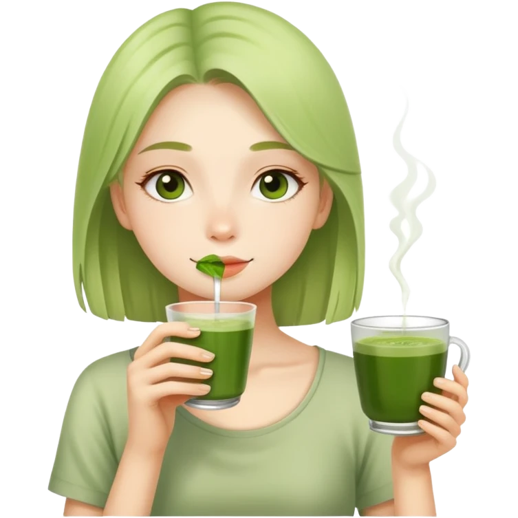 Girl Drinking Matcha  emoji