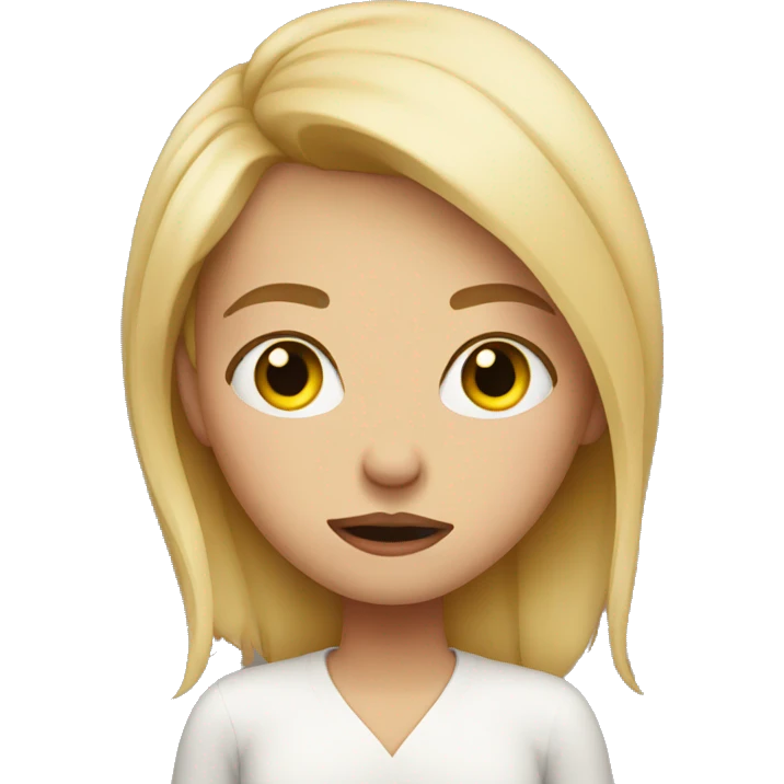 blonde girl rolling her eyes emoji
