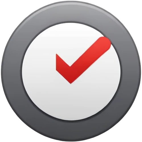 YouTube verified badge icon, emoji-style — a clean, modern gray circle with a white checkmark in the center, flat design, minimalistic style, matching YouTube branding, vector look, high contrast, suitable for use as an emoji or UI icon. emoji