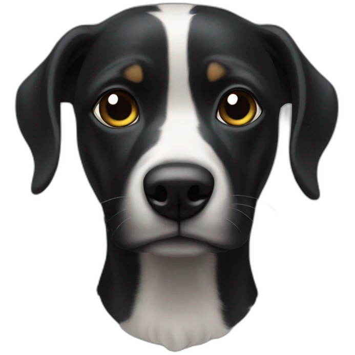 Bouldog noire emoji
