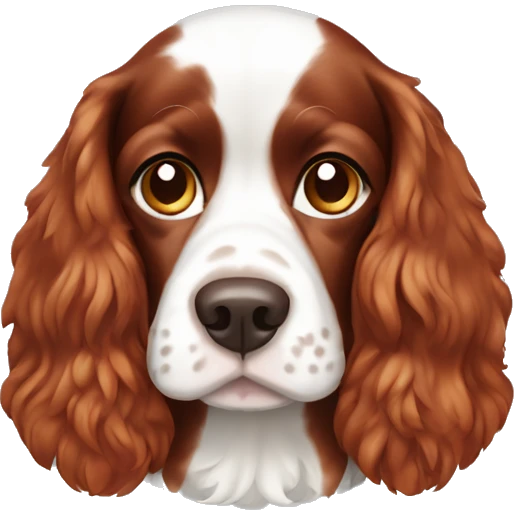 Red and white french britanny spaniel dog emoji