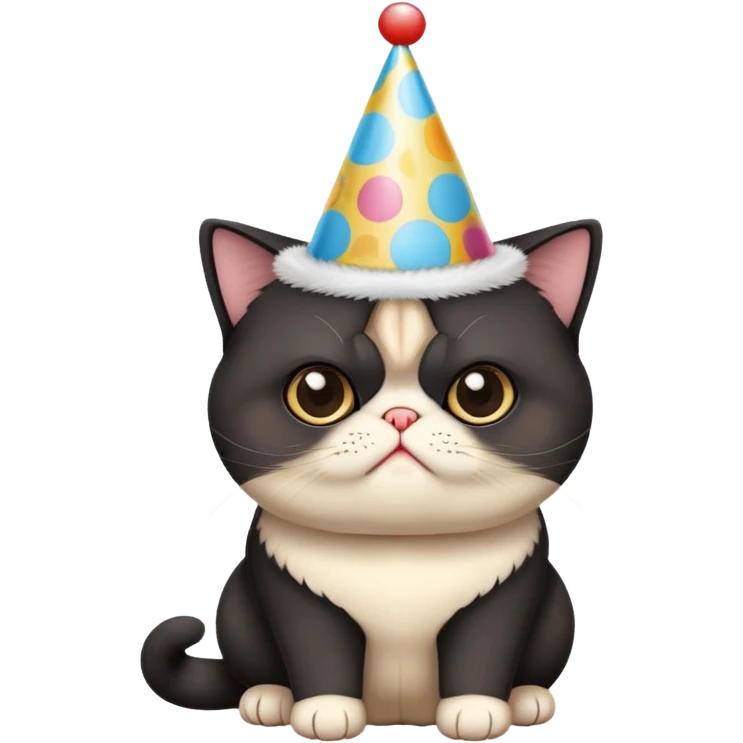 All black exotic shorthair birthday emoji