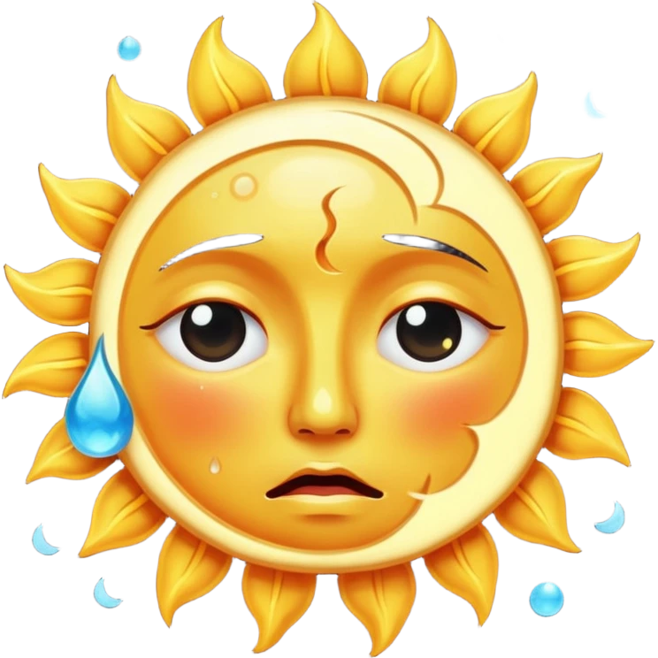 crying sun and moon emoji