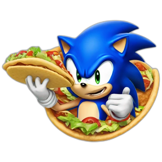 Sonic the hedgehog eating tacos emoji