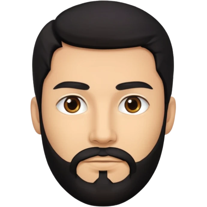 Handsome man with black hair and beard emoji
