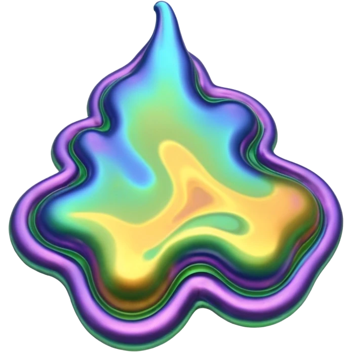 3D render of Oil Slick, toxic waste aesthetic, bubbling liquid, industrial warning texture. emoji