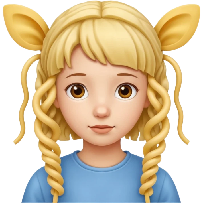 Лапша на ушах у девочки  emoji