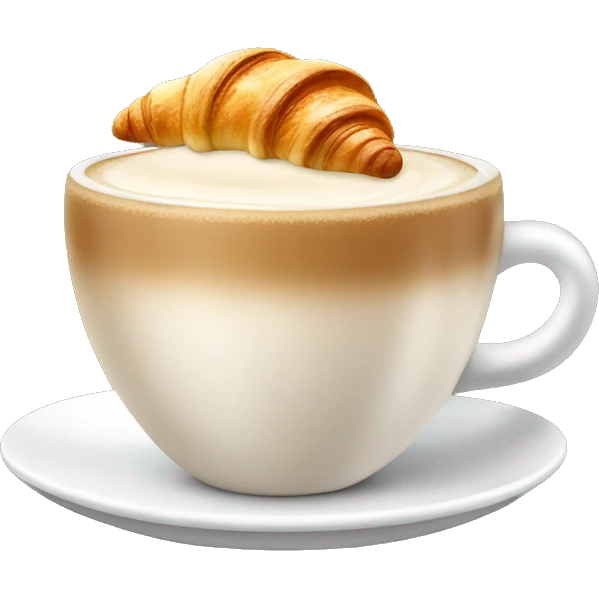 Cup of cappuccino with croissant emoji